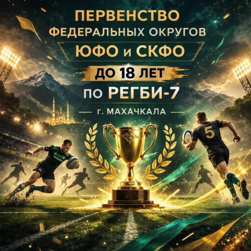 ПЕРВЕНСТВО ЮЖНОГО ФЕДЕРАЛЬНОГО ОКРУГА И СЕВЕРО-КАВКАЗСКОГО ФЕДЕРАЛЬНОГО ОКРУГА ПО РЕГБИ-7 СРЕДИ ЮНОШЕЙ ДО 18 ЛЕТ В ГОРОДЕ МАХАЧКАЛА
